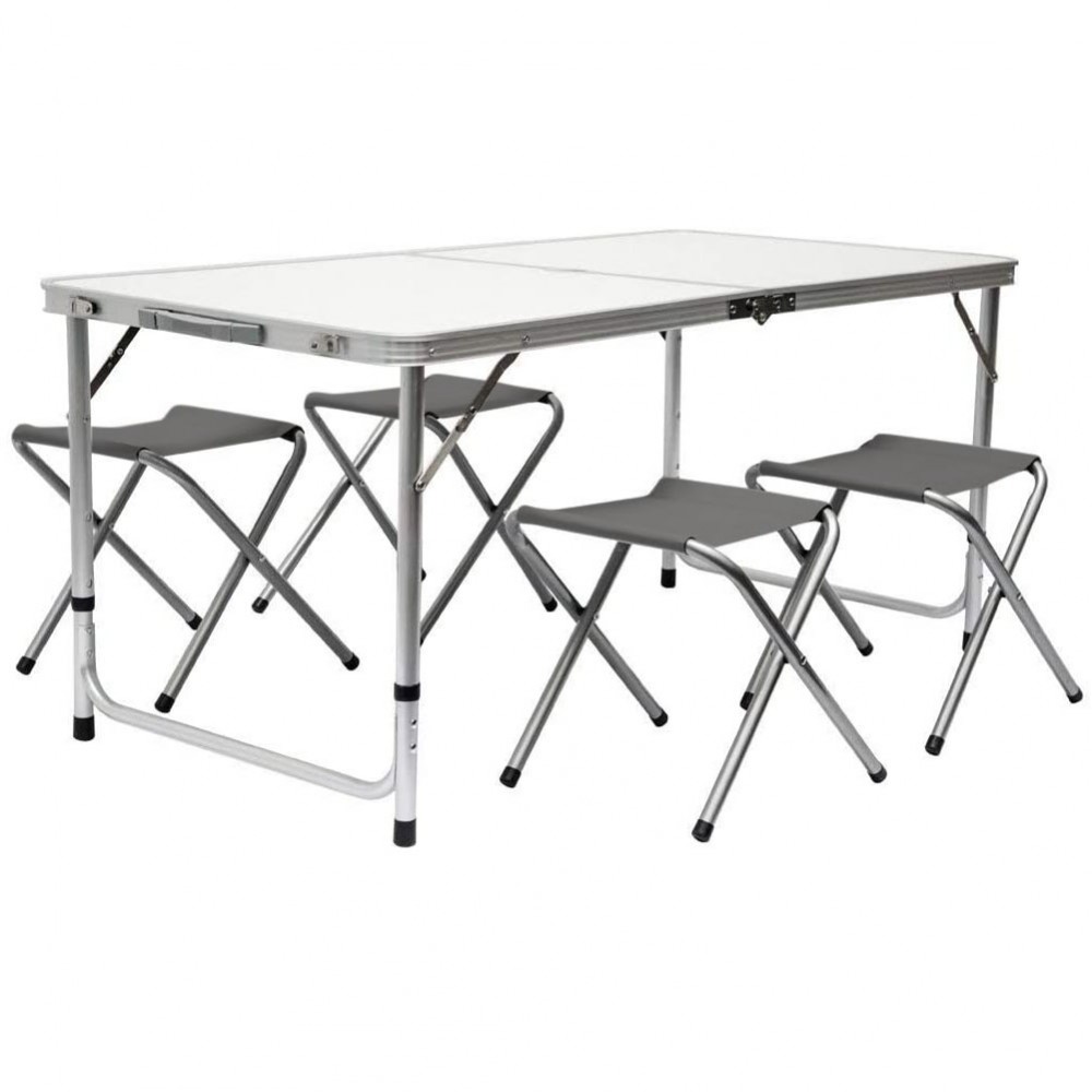Set tavolo e 4 sgabelli pieghevoli pic nic...