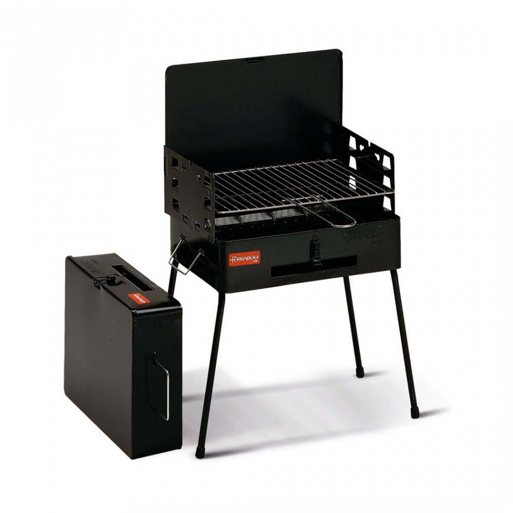 Barbecue FERRABOLI picnic in acciaio verniciato 002083 in valigetta 30x40x55cm