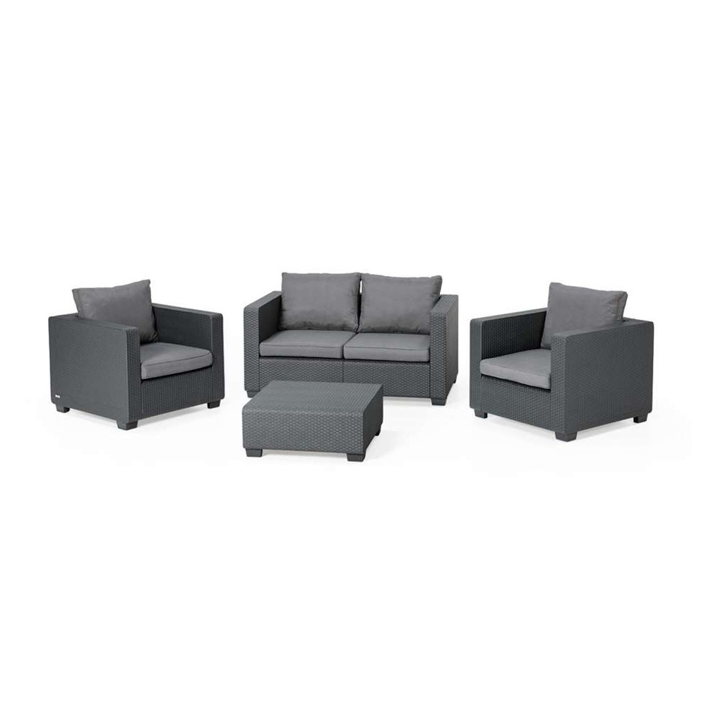 Salotto resina da giardino SALTA SOFA' con tavolino ANTRACITE 4 posti salottino