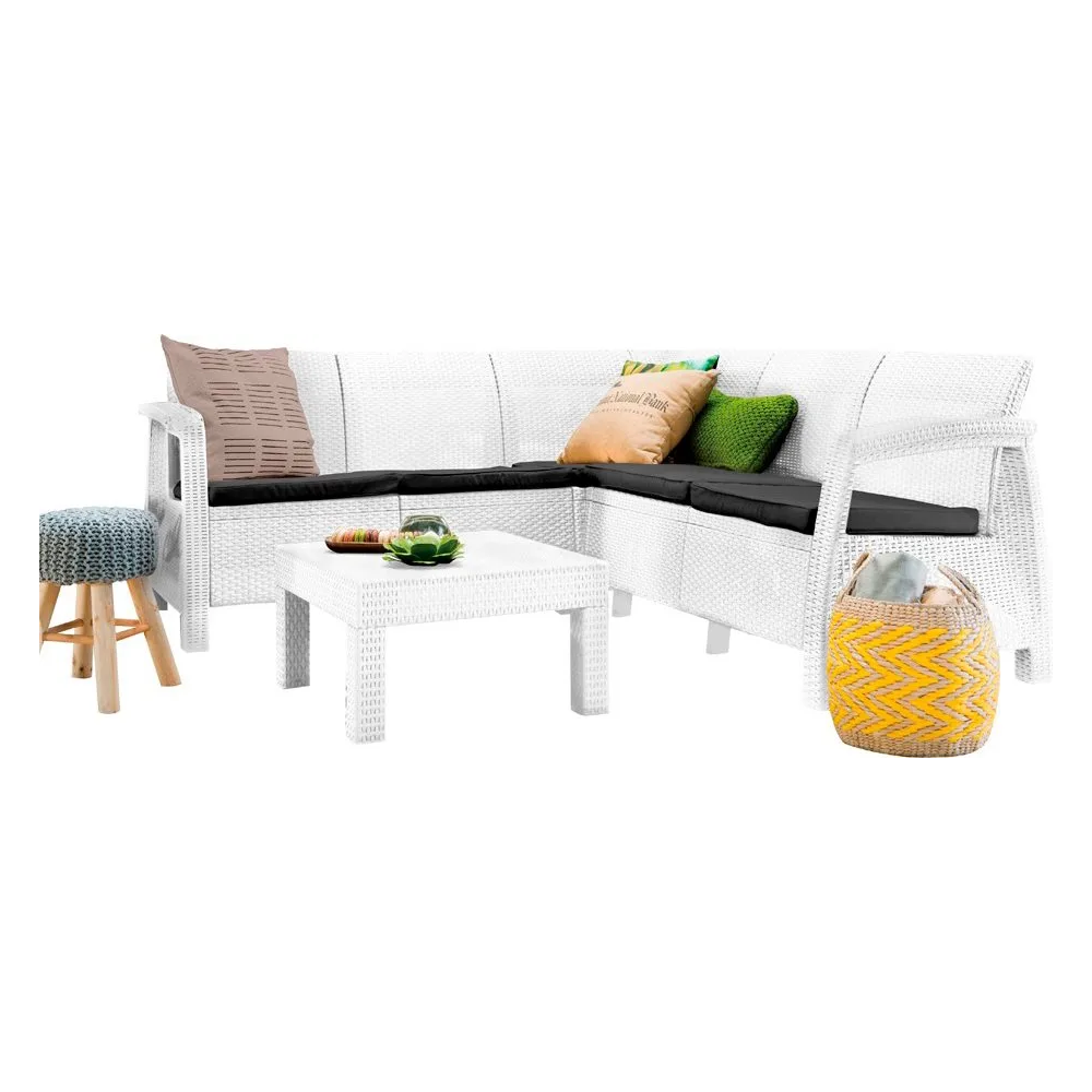 Salotto resina da giardino Corfu' ad angolo con...