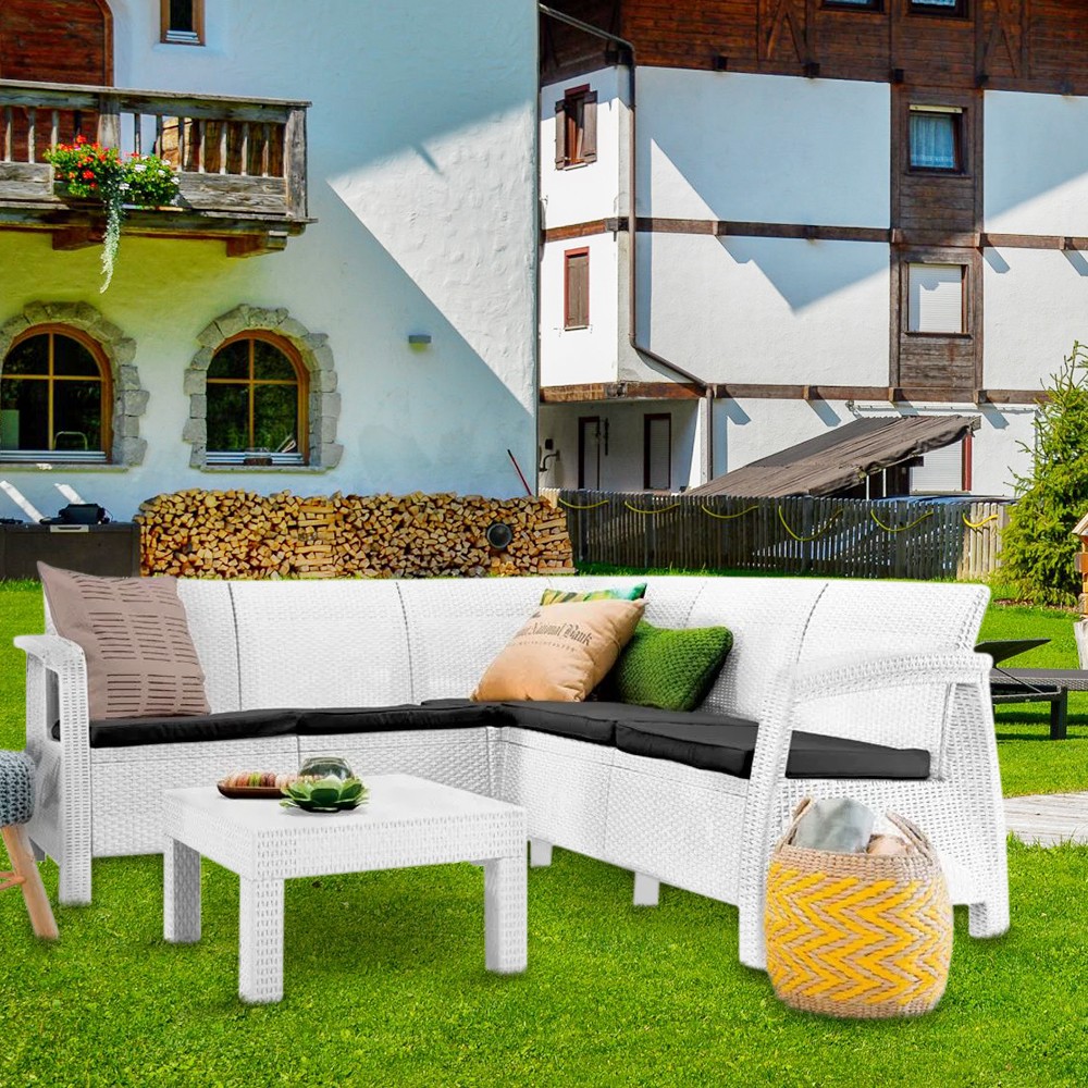 Salotto resina da giardino Corfu' ad angolo con...