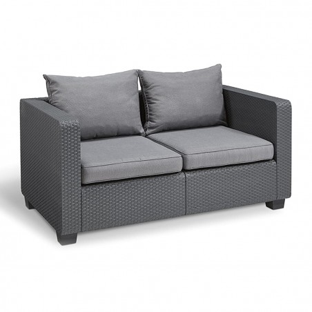 Salotto resina da giardino SALTA SOFA' con tavolino ANTRACITE 4 posti salottino