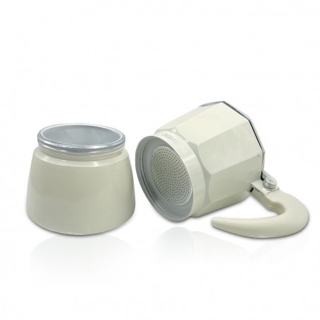 Set 3 caffettiere BEIGE in alluminio art. 333025 manico soft touch 1-3-6 tazze