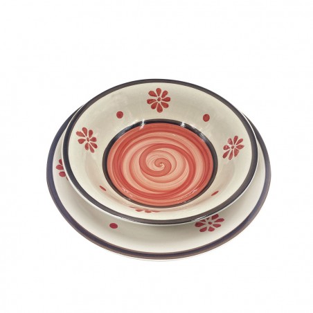 Servizio Tavola 18 pz linea FELICIA 403003 Piatti Fondi Piani e per Dessert gres