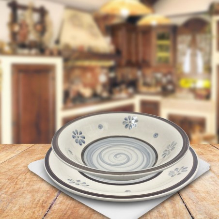 Servizio Tavola 18 pz linea FELICIA 403001 Piatti Fondi Piani e per Dessert gres