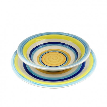 Servizio Tavola 18 pz linea FELICIA 403006 Piatti Fondi Piani e per Dessert gres
