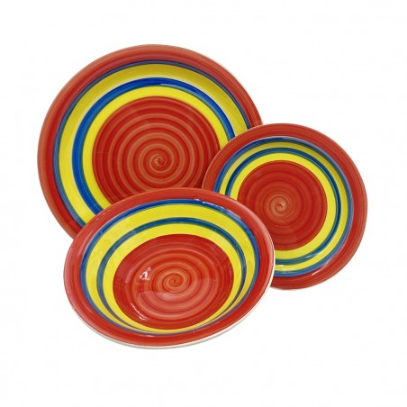 Servizio Tavola 18 pz linea FELICIA 403004 Piatti Fondi Piani e per Dessert gres