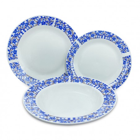 Servizio Tavola 19pz FELICIA 408001 Piatti Fondi Piani per Dessert e Insalatiera