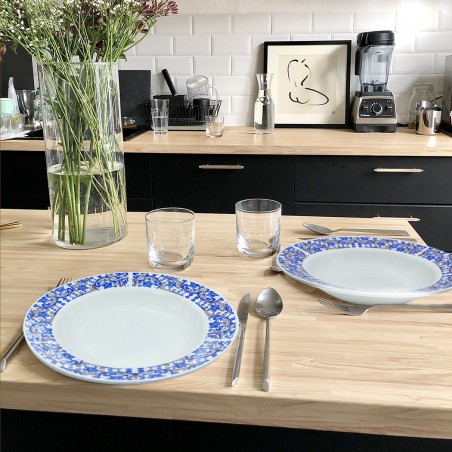 Servizio Tavola 19pz FELICIA 408001 Piatti Fondi Piani per Dessert e Insalatiera