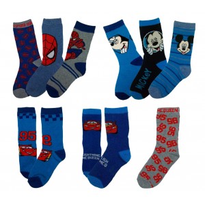 Image of Pack di 3 paia di calzini DISNEY con stampa Spiderman Mickey Mouse e Cars %EAN%