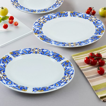 Servizio Tavola 19pz FELICIA 408003 Piatti Fondi Piani per Dessert e Insalatiera