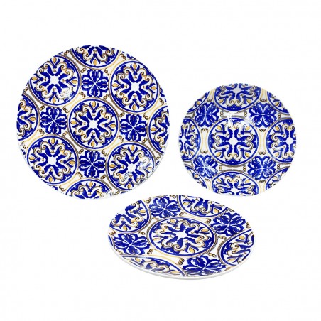 Servizio Tavola 18pz FELICIA 408009 in Porcellana Piatti Fondi Piani e Dessert