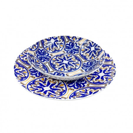 Servizio Tavola 18pz FELICIA 408009 in Porcellana Piatti Fondi Piani e Dessert
