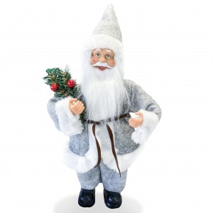 Babbo Natale Vestito Grigio art. 144189 Addobbo Natalizio...