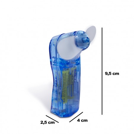 Mini ventilatore portatile a batterie a 2 pale comodo e tascabile con laccio
