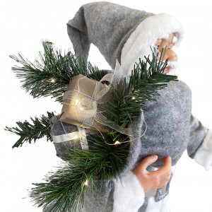 Babbo Natale Vestito Grigio 144205 Addobbo Natalizio 90H... 2