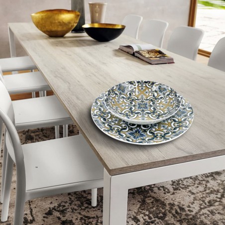 Servizio Tavola 18pz FELICIA 408011 in Porcellana Piatti Fondi Piani e Dessert