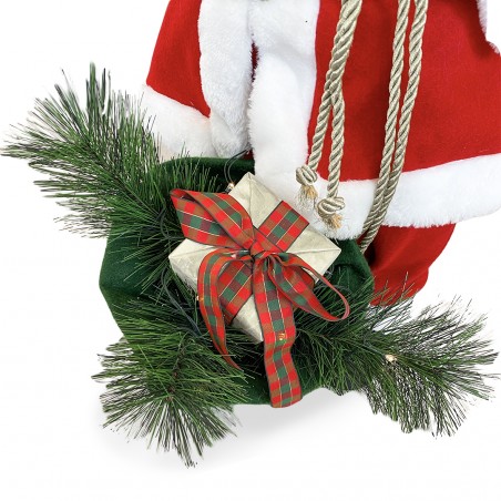 Babbo Natale Rosso e Bianco 144208 Addobbi 80H cm con Suono Luci e Movimento