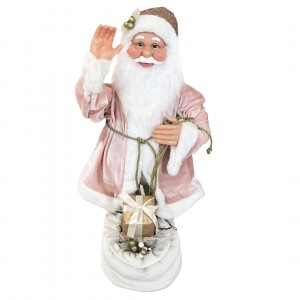 Babbo Natale Rosa 144213 con Abito in Velluto 80H cm con...