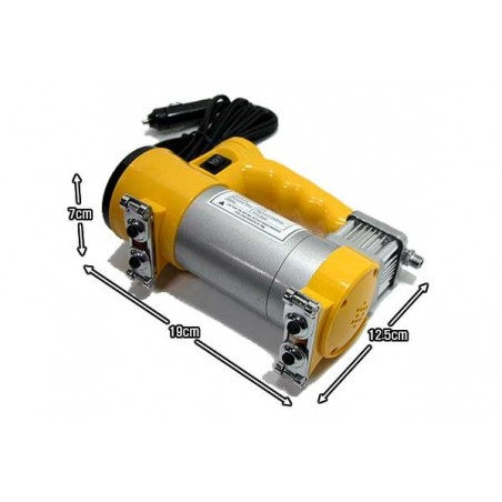Mini compressore 12 v 150w 35 lt auto bici barche Giallo