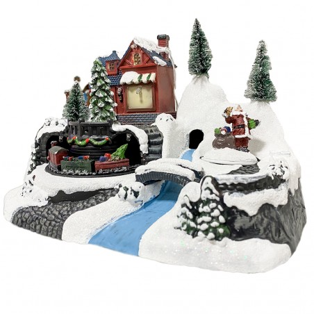 Villaggio Natalizio 243009 Natale con Luci Suoni e Movimento 24 x 16 x 17 cm