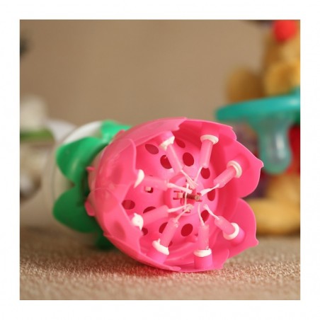 4 Pz Candela A Forma Di Fiore Musicale 54544 Con Effetti Sonori E Ruotante ROSA