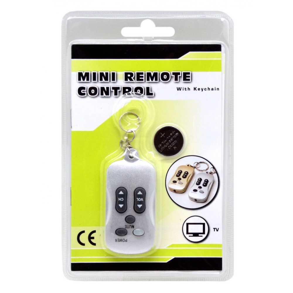 Mini telecomando per Tv universale con gancio portachiavi leggero e compatto utile da portare sempre con se