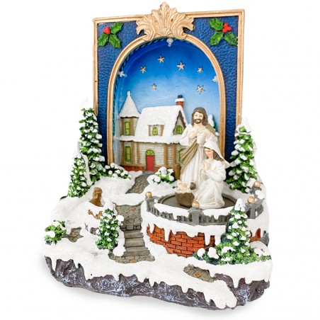 Villaggio Natalizio libro Nativita' 361020 Luci Suoni Movimento 19x15x21 cm