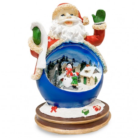 Babbo Natale in Resina 361025 con Luci Musica e Movimento con Scenario Natalizio