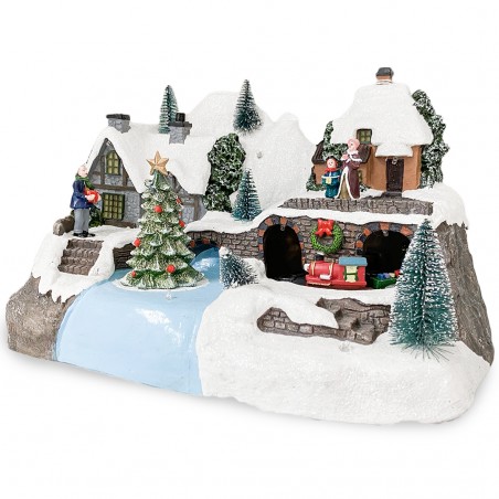 Villaggio Natalizio 361032 Paesaggio Innevato di Natale Luci Suoni e Movimento