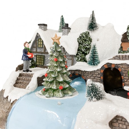 Villaggio Natalizio 361032 Paesaggio Innevato di Natale Luci Suoni e Movimento