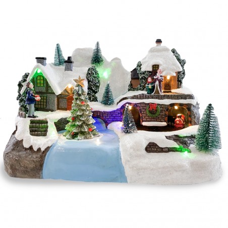 Villaggio Natalizio 361032 Paesaggio Innevato di Natale Luci Suoni e Movimento