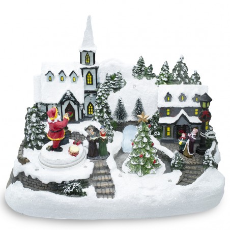 Villaggio Natalizio 361031 Giostra di Natale Luci Suoni e Movimento 32x20x25 cm