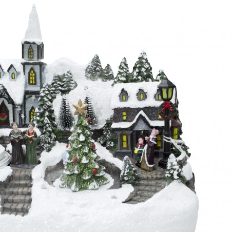 Villaggio Natalizio 361031 Giostra di Natale Luci Suoni e Movimento 32x20x25 cm