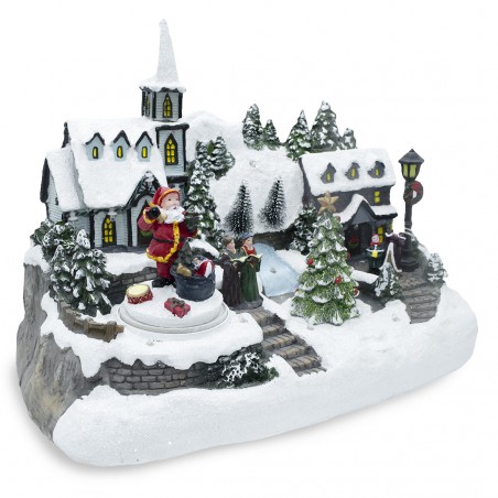 Villaggio Natalizio 361031 Giostra di Natale Luci Suoni e Movimento 32x20x25 cm