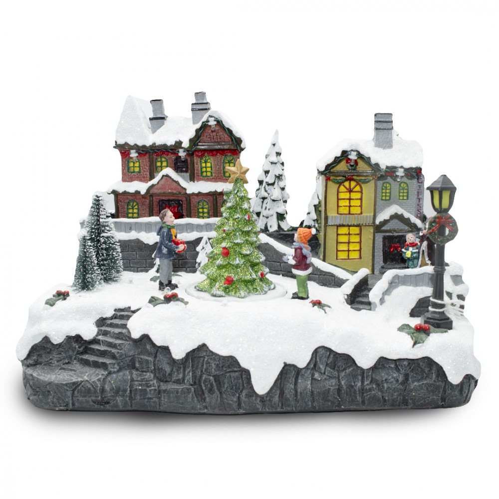 Villaggio Natalizio 361033 Giostra di Natale Luci Suoni e Movimento 29x18x19 cm