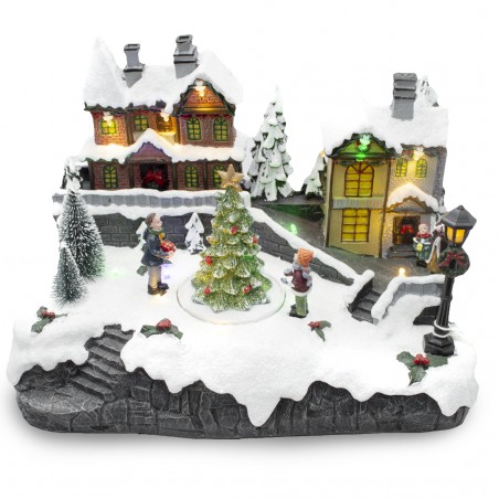 Villaggio Natalizio 361033 Giostra di Natale Luci Suoni e Movimento 29x18x19 cm