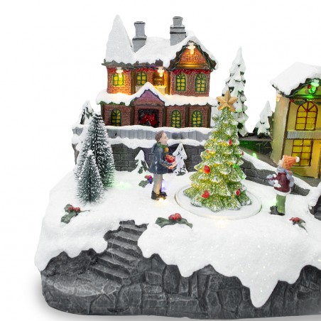 Villaggio Natalizio 361033 Giostra di Natale Luci Suoni e Movimento 29x18x19 cm