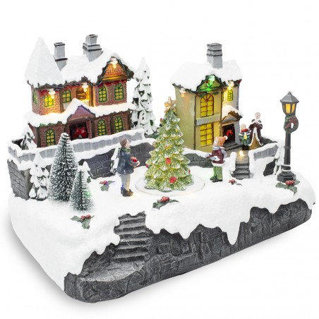 Villaggio Natalizio 361033 Giostra di Natale Luci Suoni e Movimento 29x18x19 cm