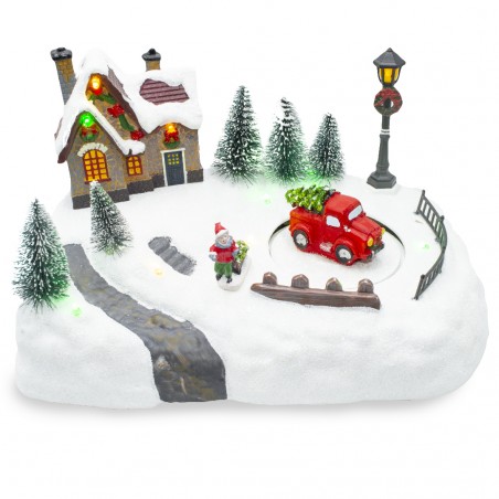 Villaggio Natalizio 361042 Giostra di Natale Luci Suoni e Movimento 20x20x16 cm
