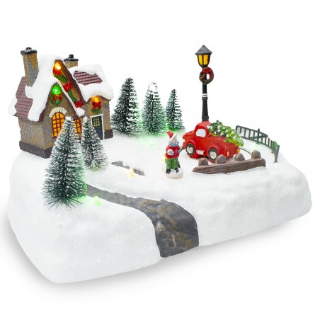 Villaggio Natalizio 361042 Giostra di Natale Luci Suoni e Movimento 20x20x16 cm