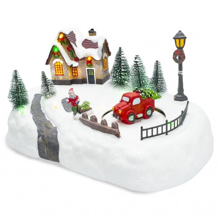 Villaggio Natalizio 361042 Giostra di Natale Luci Suoni e Movimento 20x20x16 cm