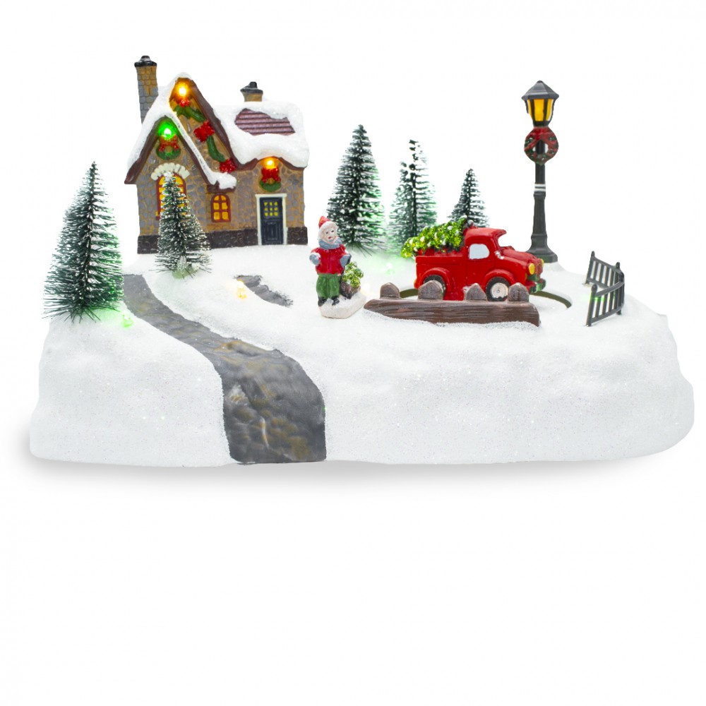 Villaggio Natalizio 361042 Giostra di Natale Luci Suoni e Movimento 20x20x16 cm