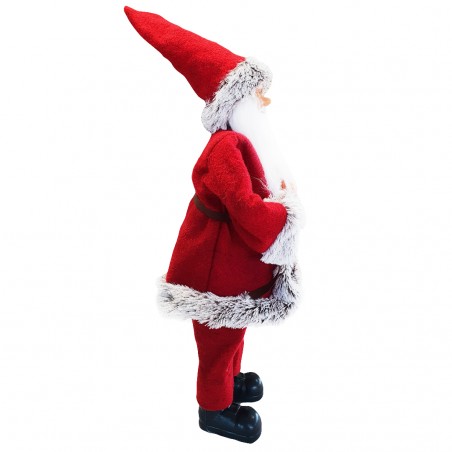 Babbo Natale Abito Rosso e Grigio 144199 Addobbo Natalizio 50H con Minilucciole