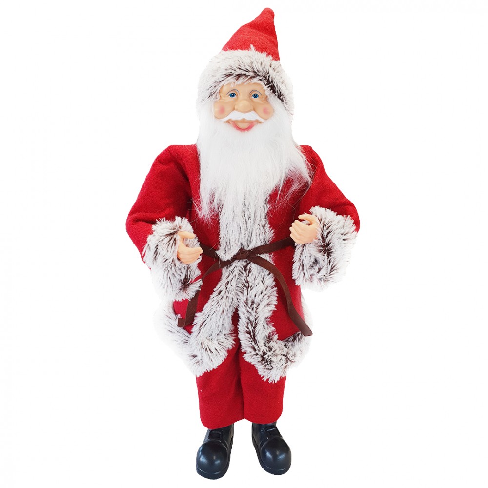 Babbo Natale Abito Rosso e Grigio 144199 Addobbo Natalizio 50H con Minilucciole