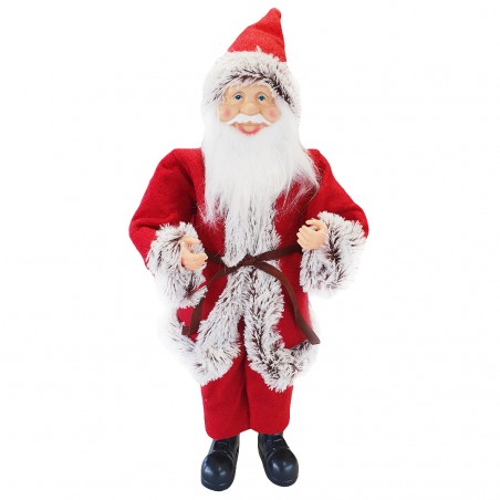 Babbo Natale Abito Rosso e Grigio 144199 Addobbo Natalizio 50H con Minilucciole