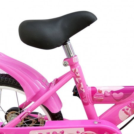 Bicicletta Magic per bambine B060 taglia 12 cestino rotelle età 3-5 anni ROSA