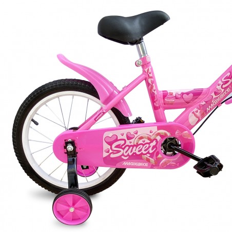 Bicicletta Magic per bambine B060 taglia 12 cestino rotelle età 3-5 anni ROSA