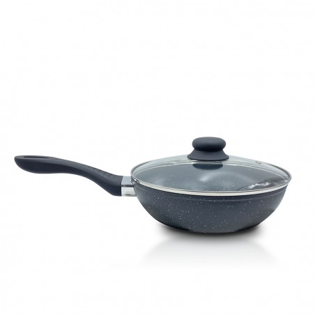 Batteria 14 pz DGBAVARIA 255019 pentole e padelle in Pietra con Mestoli NERO