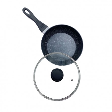 Batteria 14 pz DGBAVARIA 255019 pentole e padelle in Pietra con Mestoli NERO